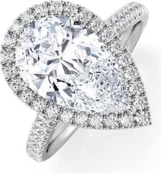 The Diamond Store Diana 3.60ct Lab Diamond Pear Cut Engagement Ring in 18K White Gold G/VS1