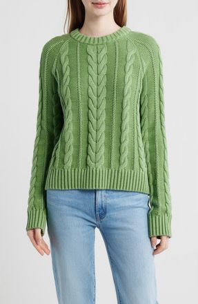 Pendleton Cable Stitch Sweater in Spruce at Nordstrom, Size X-Large