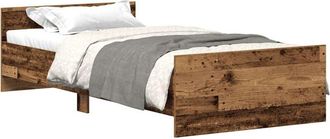 vidaXL Bed Frame without Mattress Old Wood 75x190 cm Engineered Wood Vidaxl