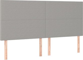 vidaXL Cabecero con luces led tela gris claro 200x5x118/128 cm Vidaxl