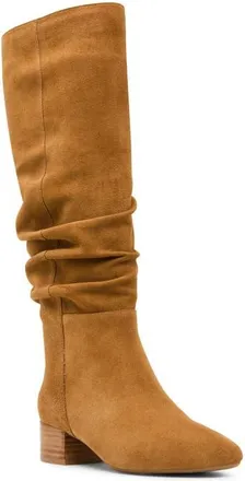 Blondo Hannah Waterproof Scrunch Knee High Boot in Camel Suede at Nordstrom, Size 6.5