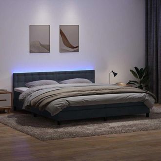 vidaXL Cama Box Spring Con Colch&oacute;n Terciopelo Gris Oscuro 180x220 Cm Vidaxl