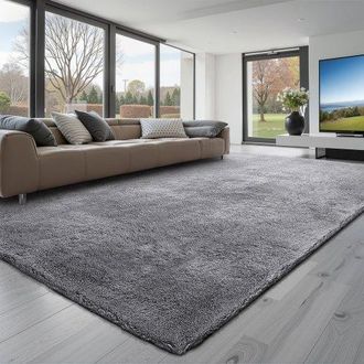OEM Alfombra De Pelo Largo 3048 X 2438 Mm, Mullida, De Triple Capa, Para Sal&oacute;n, Dormitorio Y Sal&oacute;n, Suave Como Una Nube Y Sin Pelusa, Forma De Rect&aacute;ngulo,