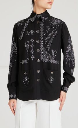 Temperley London Villanelle Shirt Jacket in Black at Nordstrom, Size 6