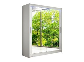 Mirjan24 Mobilier1 - Armario Closico 127, Blanco, 200x150x58cm, Puertas De Armario: Correderas, N&uacute;mero De Estantes: 0, Led