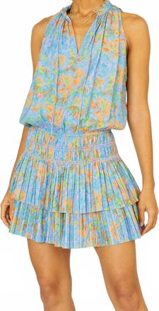 Current Air Summer Mini Dress In Blue Floral