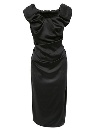 Vivienne Westwood Black Ginnie Amber Polyester Midi Dress