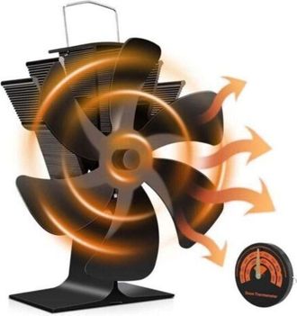 OEM Ventilador De 6 Aspas Para Estufa De Le&ntilde;a, Ventilador De Chimenea Con Alimentaci&oacute;n T&eacute;rmica, Ventilador Silencioso Con Protecci&oacute;n Contra Sobrecalentami