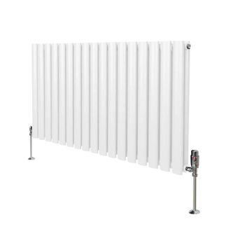 MonsterShop Oval Column Radiator & Valves - 600mm x 1020mm - White
