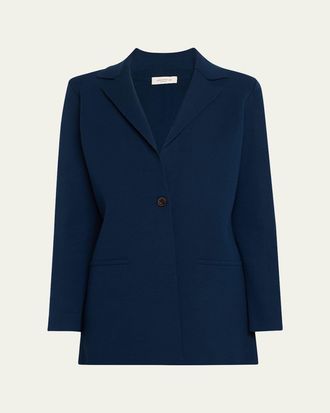 Lafayette 148 New York Single-Button Matte Crepe Blazer