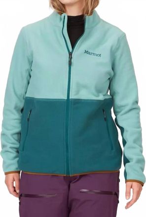 Marmot Rocklin Full Zip Fleece Jacket In Blue Agave/dark Jungle