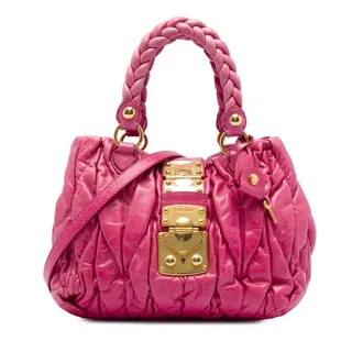 Miu Miu Pre-owned Miu Miu Matelasse Lambskin Coffer Satchel Ladies J9WXBYI5MXO4WQW0