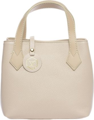 Luisa Vannini Beige Rundleer Tas