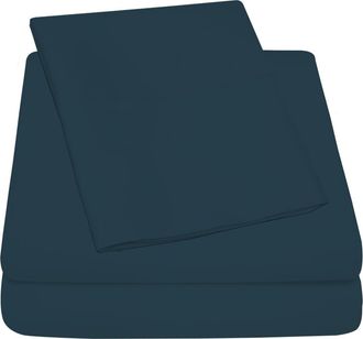 Luxury Home Deep Pocket Microfiber Sheet Set in Navy at Nordstrom Rack, Size Twin