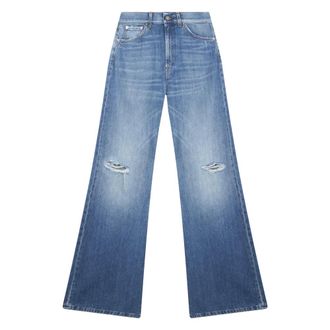 Dondup Wide Jeans, female, Blue, Size: W27 Amber Wide-Leg Jeans
