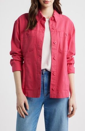 Liverpool L.A. Relaxed Tie Waist Shacket in Diva Pink at Nordstrom, Size X-Large