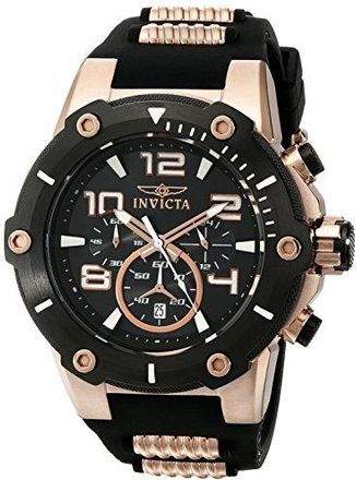 Invicta Speedway Chronograph Black Dial Black Polyurethane Mens Watch 17201