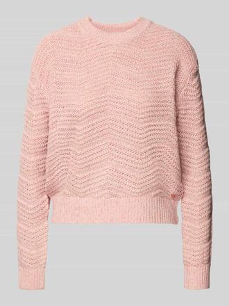Guess Strickpullover mit gerippten Abschl&uuml;ssen in Rosa, Gr&ouml;&szlig;e XS