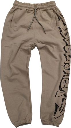Disclaimer Bruine joggingbroek met zijlogo Urban Comfort - Heren - Sweatpants - Beige - L - Katoen - Broeken