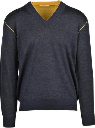 KANGRA Truien & Vesten, Heren, Grijs, L, Wol, Pullover met V-hals