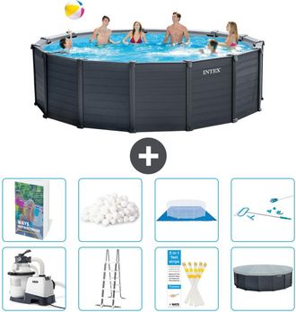 Intex Piscina Graphite Panel Redonda - 478x124 Cm - 9-piezas S675