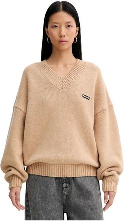 Rotate Rotate Birger Christensen, Truien & Vesten, Dames, Beige, L, Wol, V-neck Trui