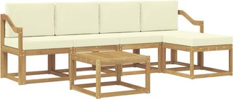vidaXL Conjunto De Sof&aacute;s De Exterior 6 Uds. Blanco Y Crema Vidaxl