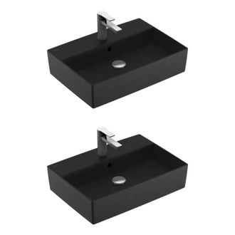 Villeroy & Boch Villeroy&boch - Conjunto De Dos Lavabos Sobre Encimera 60x42 Cm Grafito Ceramicplus Villeroy Et Boch Memento 2.0