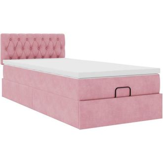 vidaXL Estructura Cama Otomana Colch&oacute;n Terciopelo Rosa 80x200cm Vidaxl