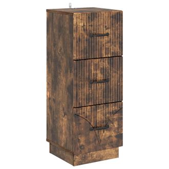 vidaXL Cajonera 33 X 34,5 X 87 Cm Madera De Ingenier&iacute;a Roble Ahumado Vidaxl