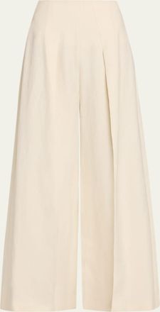 Loro Piana Lanford Palazzo Linen Trousers