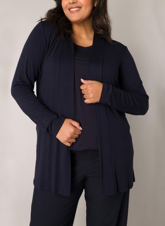 Base Level Curvy Strickjacke BASE LEVEL CURVY Ayla, Damen, Gr. 54 (56), blau (navy dunkelblau), Strick, Obermaterial: 94% Viskose, 6% Elasthan, unifarben, figurumspiel