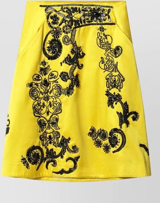 Dries Van Noten high waist floral embroidery a line skirt