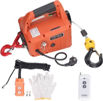 OEM Cabrestante El&eacute;ctrico Para Cables, Polipasto Electr&oacute;nico De 500 Kg Con Control Remoto Inal&aacute;mbrico, Protecci&oacute;n Contra Sobrecarga, Altura M&aacute;xima De Elev