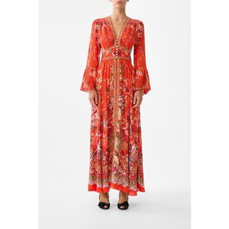 Camilla Shaped Waistband Dress With Ruffle Sleeve in Ol&eacute; Ol&eacute; at Nordstrom, Size Xx-Small Au