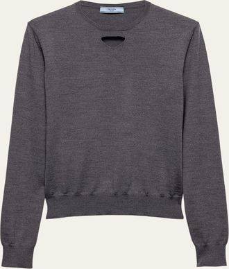 Prada Cutout Triangle Wool Knit Sweater