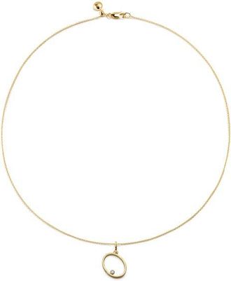 Monica Vinader Diamond Initial Pendant Necklace in 18K Gold Vermeil O at Nordstrom