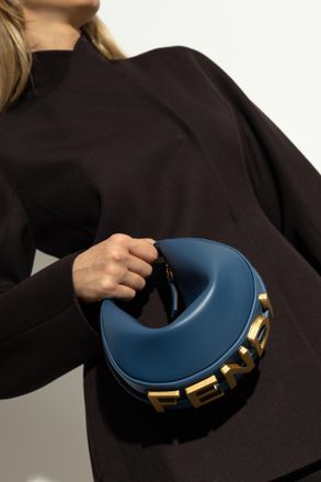 Fendi Fendigraphy Mini Handbag, Womens, Navy Blue