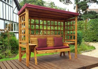 Charles Taylor Trading Wentworth Three Seater Arbour Burgundy in Brown