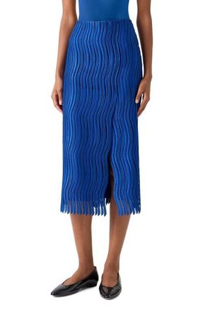 Akris Techno Lace Midi Skirt in Lapis Blue at Nordstrom, Size 12