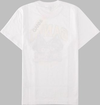 Ganni Printed Organic Cotton T-Shirt - White