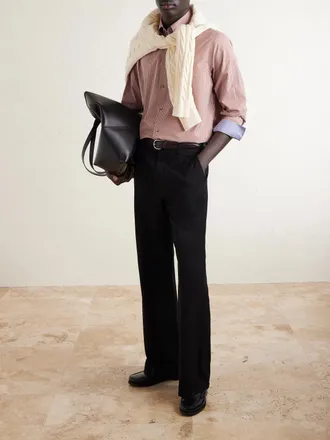 Paul Smith Button-Down Collar Checked Cotton-Poplin Shirt