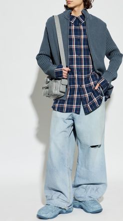 Balenciaga Wide-leg Jeans, Mens, Blue