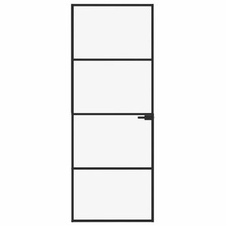 Berkfield Home Interior Door Black 76x201.5 cm Tempered Glass&Aluminium