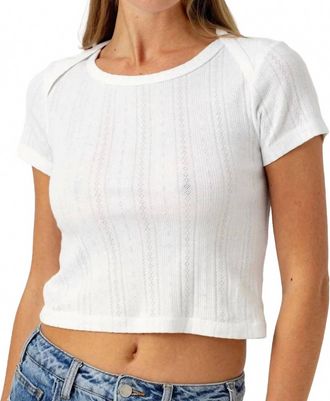 Sundays Pointelle Baby Brother Tee In White