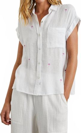 Rails Whitney Shirt In Fuchsia Embroidered Palms