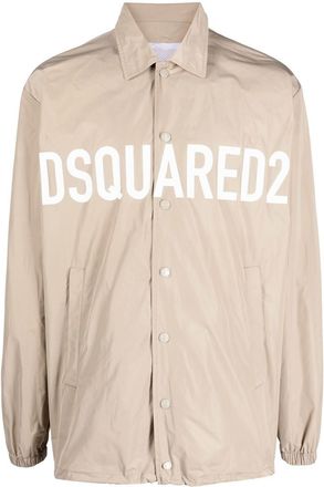 Dsquared2 logo-print light jacket - men - Polyester/Polyamide - 48 - Neutrals