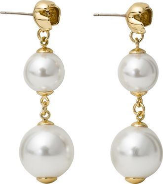 Kate Spade New York faux pearl drop earrings in Cream/Gold at Nordstrom