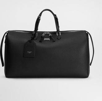 Dolce & Gabbana Vittoria Travel Bag In Calfskin - Man Travel Bags Black Onesize