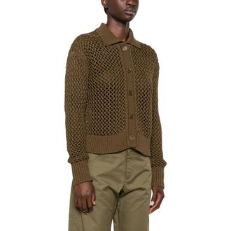 Max Mara Open-knit Cardigan - Dames - Vesten - Groen - XS - Truien & Vesten
